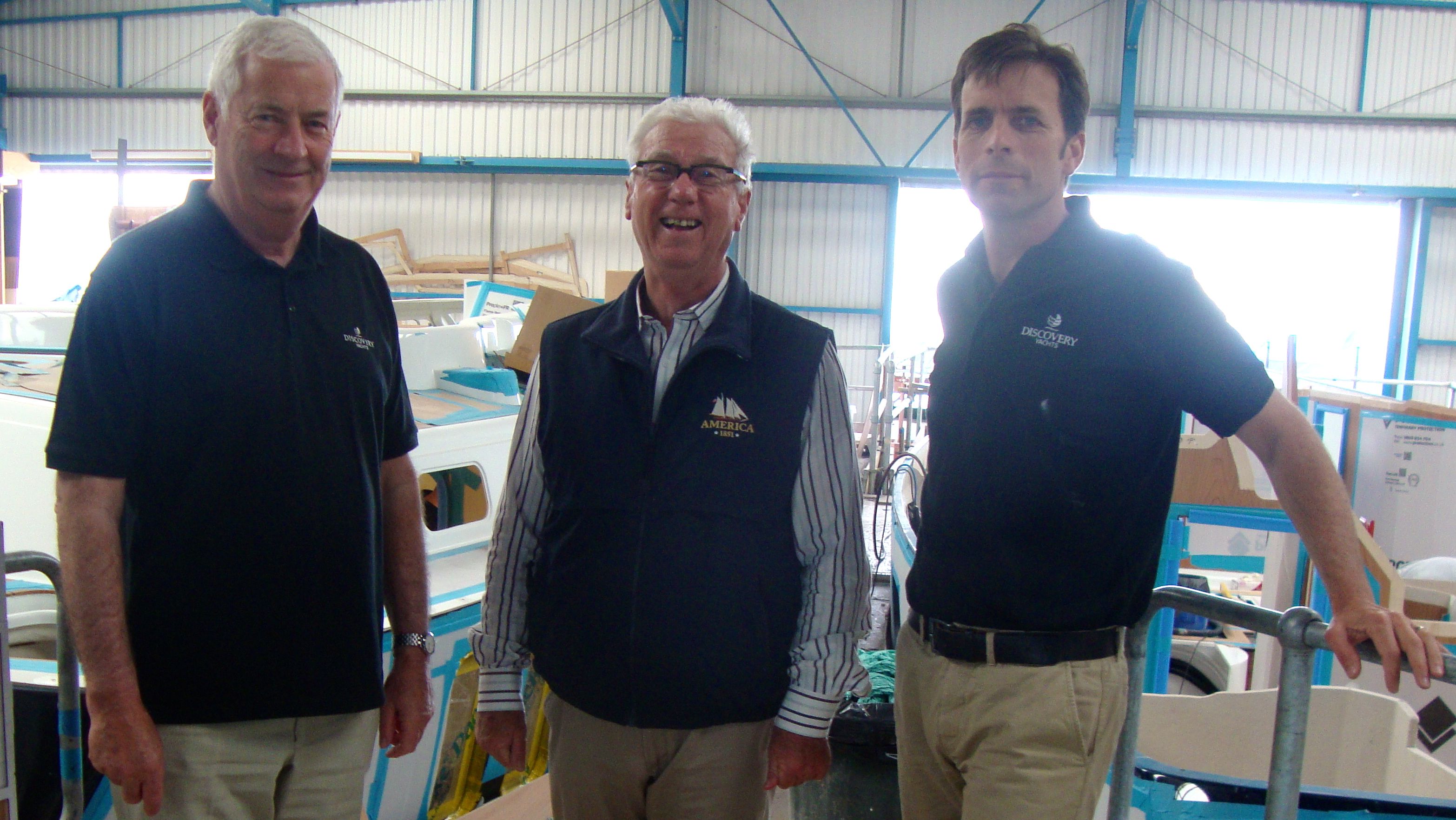 John Charnley, Ron Holland at Discovery Yachts