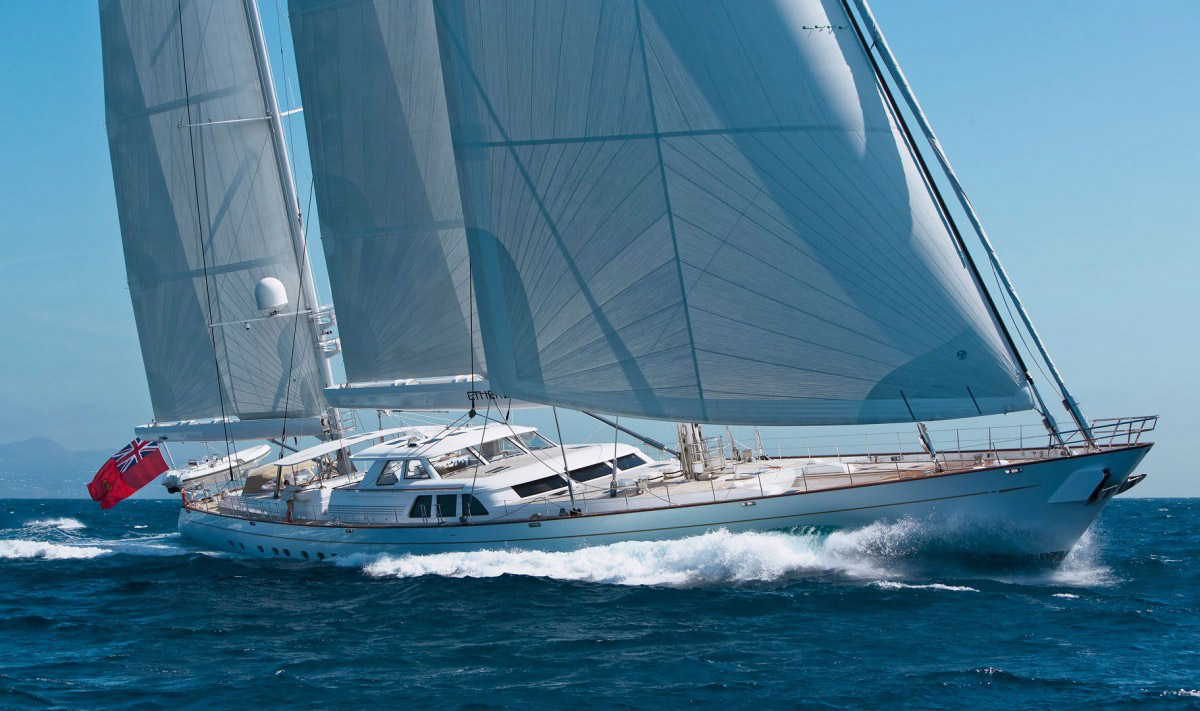 Sailing yacht Ethereal 190 foot performance ketch designed by Ron Holland Design with energy efficient innovation and autonomous operation