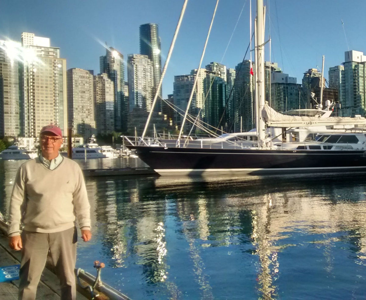 Ron Holland and sailing yacht Avalon in Vancouver Canada