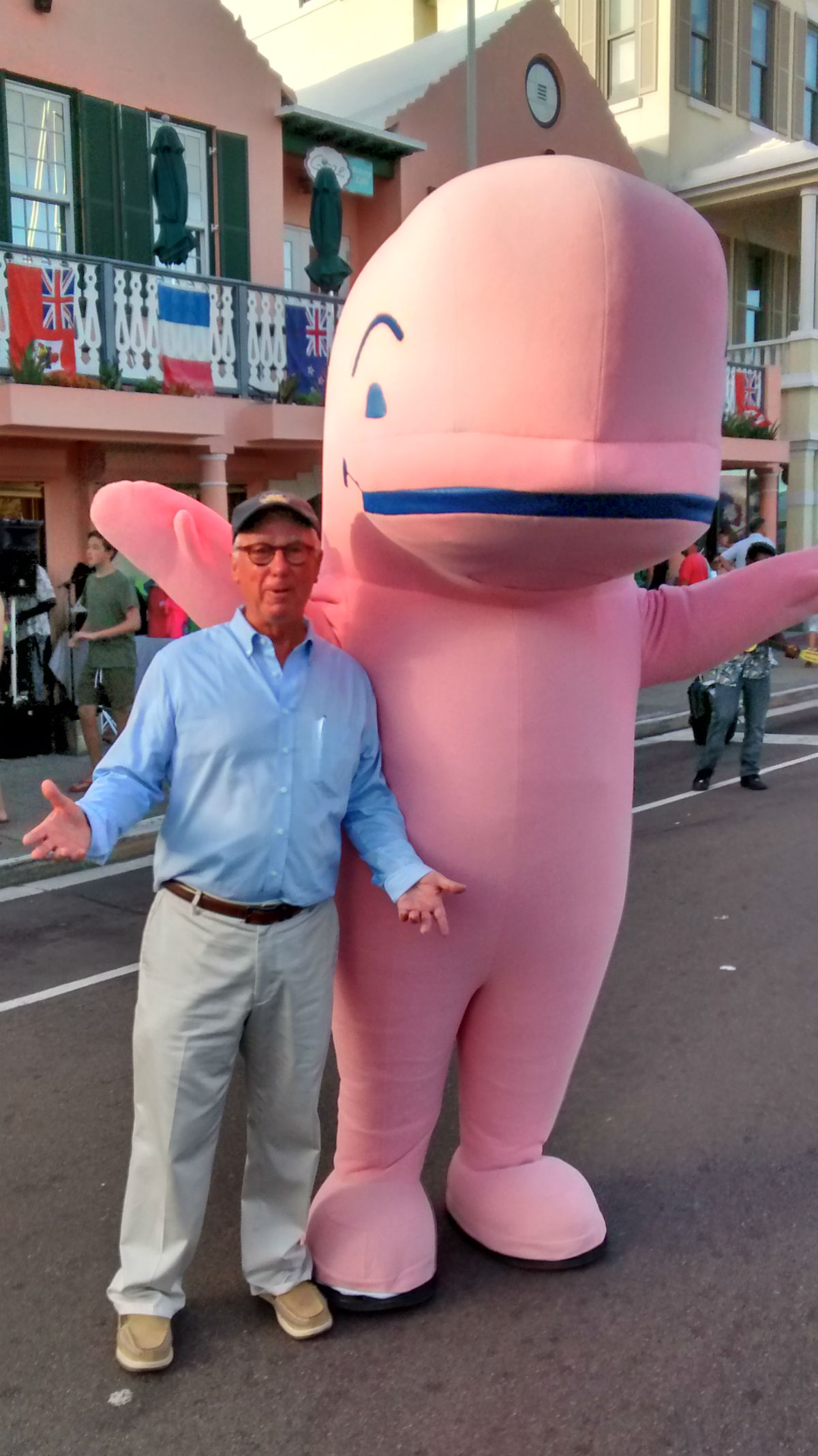 Ron Holland and pink beluga Bermuda and America's Cup