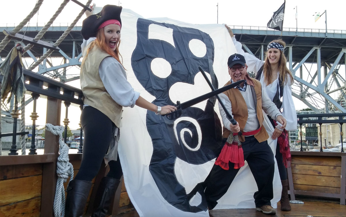 Team New Zealand battle flag revealed, Ruthless Ron rescues it from pirates