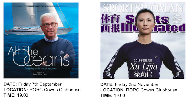 Ron Holland on the events page at Royal Ocean Racing Club, book launch event at Cowes Clubhouse