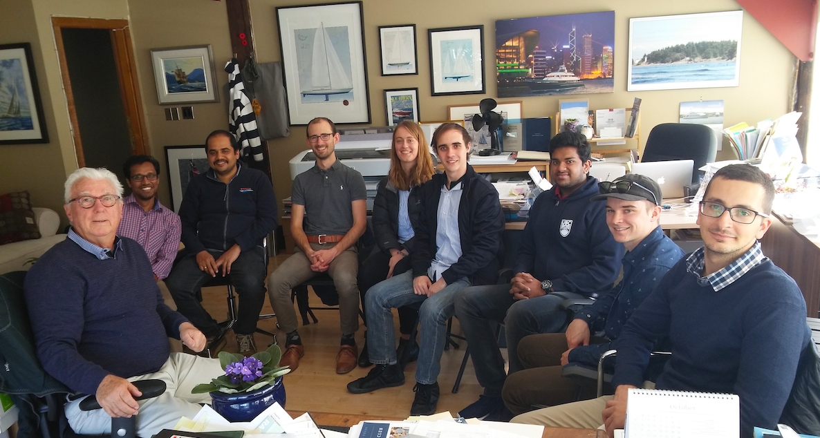 Ron Holland and students from UBC NAME program visit the studio to discuss motor yachts, October 2018 Vancouver British Columbia