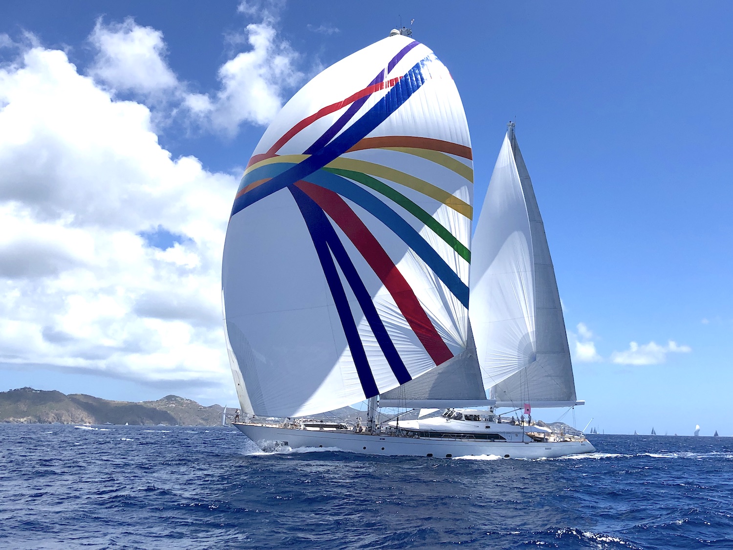 Sailing Yacht Rosehearty at St Barths Bucket 2019 this Ron Holland Design yacht took the first place in her series, winning all races, photo by Jim Connolly