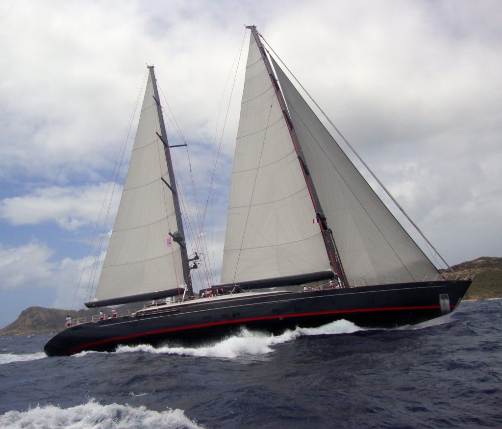 Ron Holland Design - Perini Navi design collaboration sailing yacht Seahawk races at 2014 St Barths Bucket