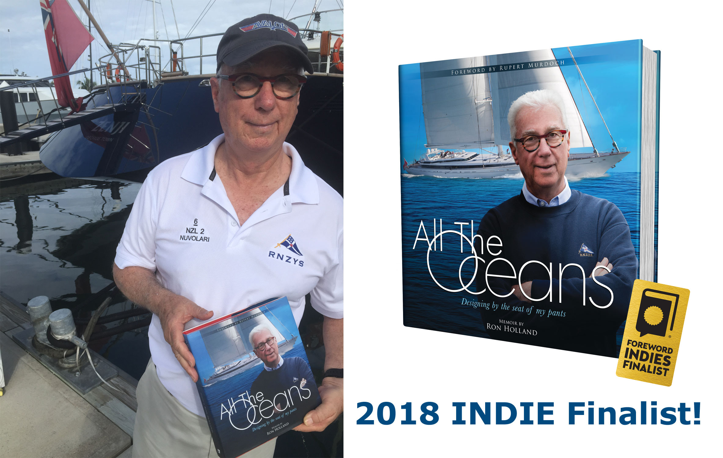 Ron Hollad's memoir All THe Oceans, is a 2018 INDIES AWARD Finalist, Foreword Reviews supports independent publishers and authors