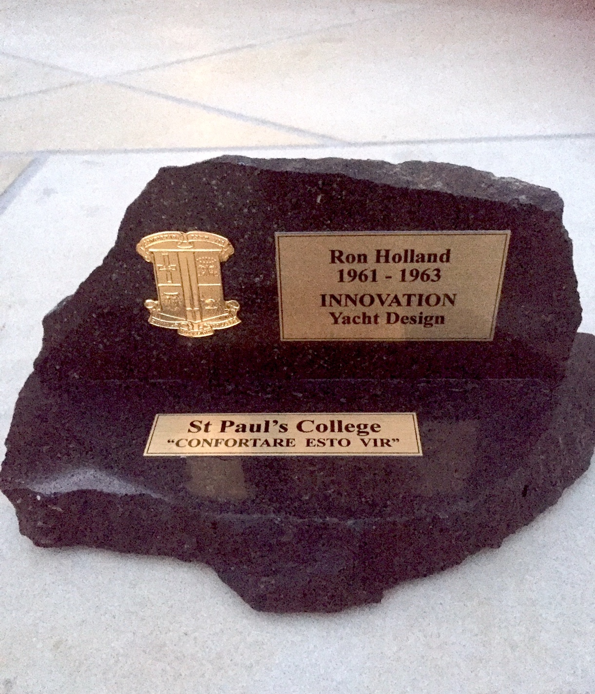 Award from St Paul's College Auckland New Zealand presented to College Alumni who are Outstanding Achievers