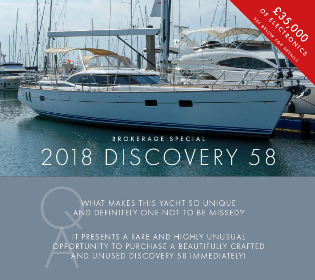 Discovery Yachts Group promotion for Ron Holland Design D58 yacht