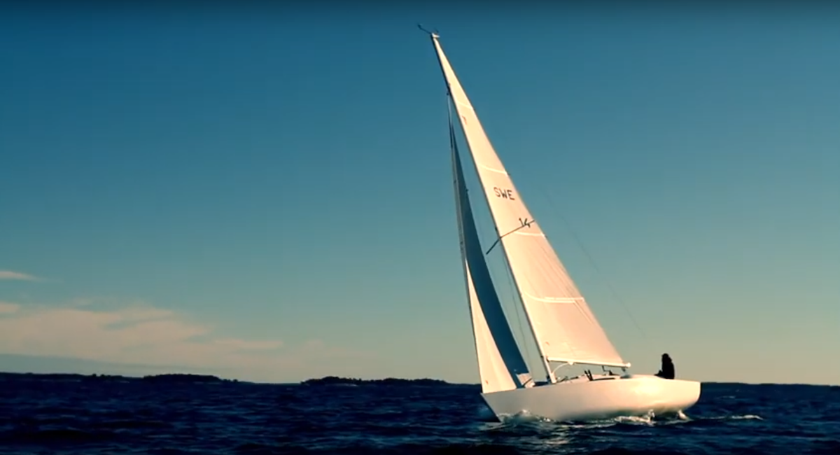 Omega 10M sailing yacht, image from Amalia 10M Omega Movie