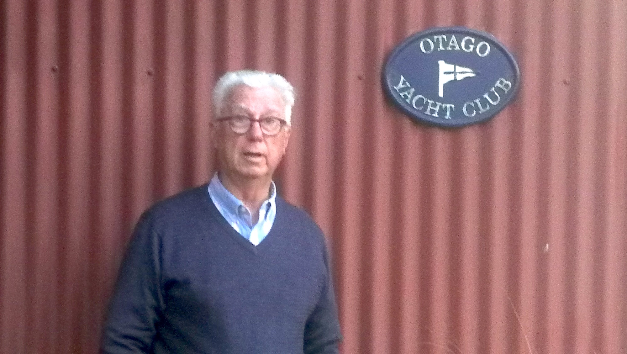 Ron Holland at Otago Yacht Club, Dunedin New Zealand
