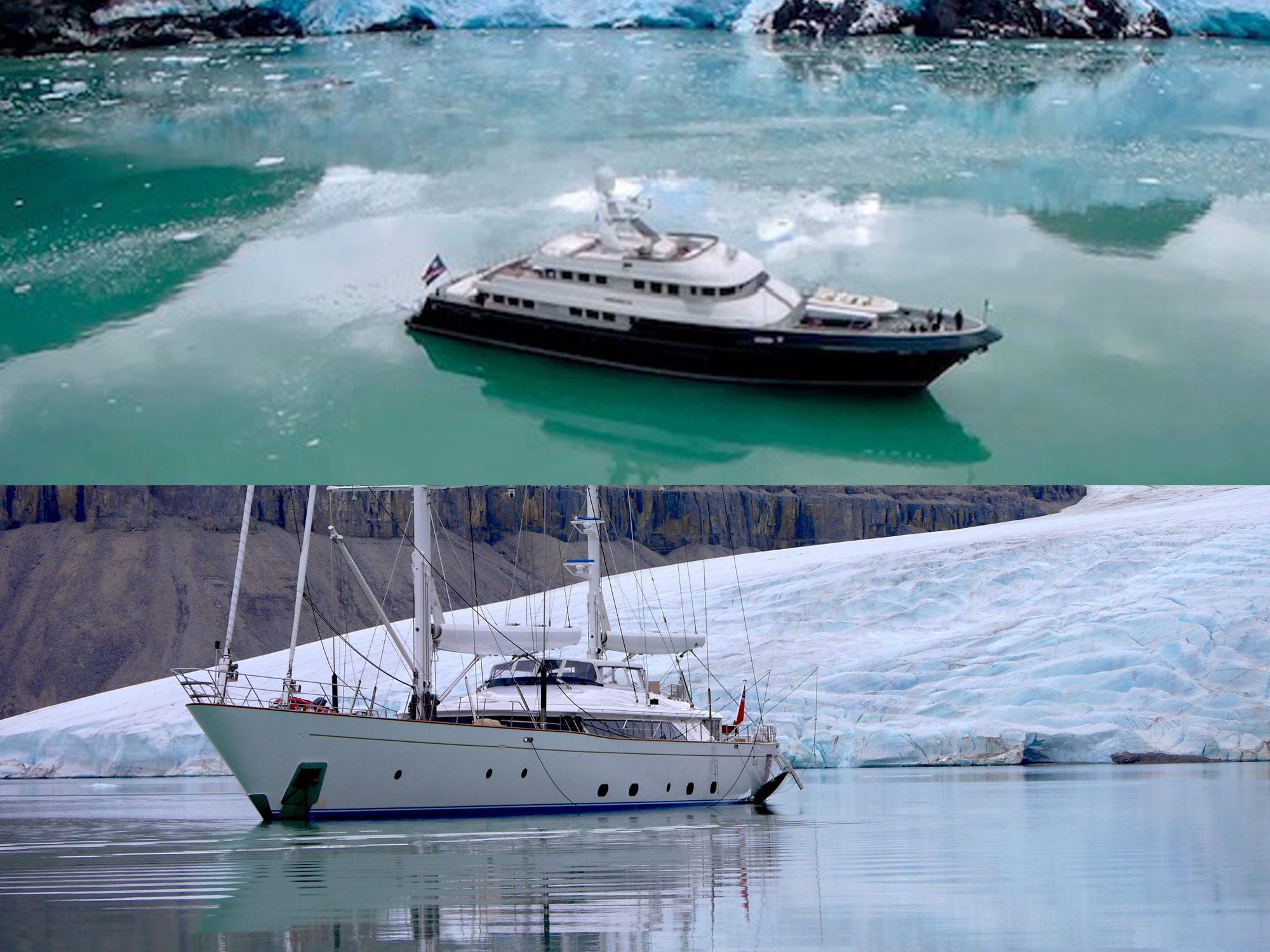 Boat International Voyager's Award winning yachts 2019 and 2020 by Ron Holland Design in arctic waters with ice