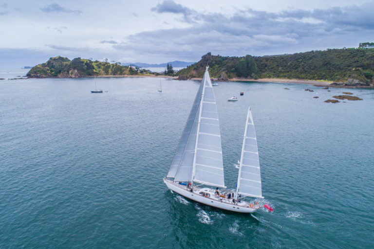 Returning to defend her multiple victories in earlier Millennium Cups, sailing yacht Tawera is in the Bay of Islands once again